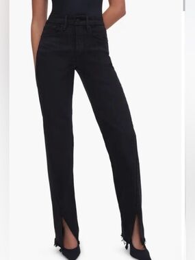 Good American Twisted Seam Good Boy Wide Leg Black Plus Size Jeans 16
